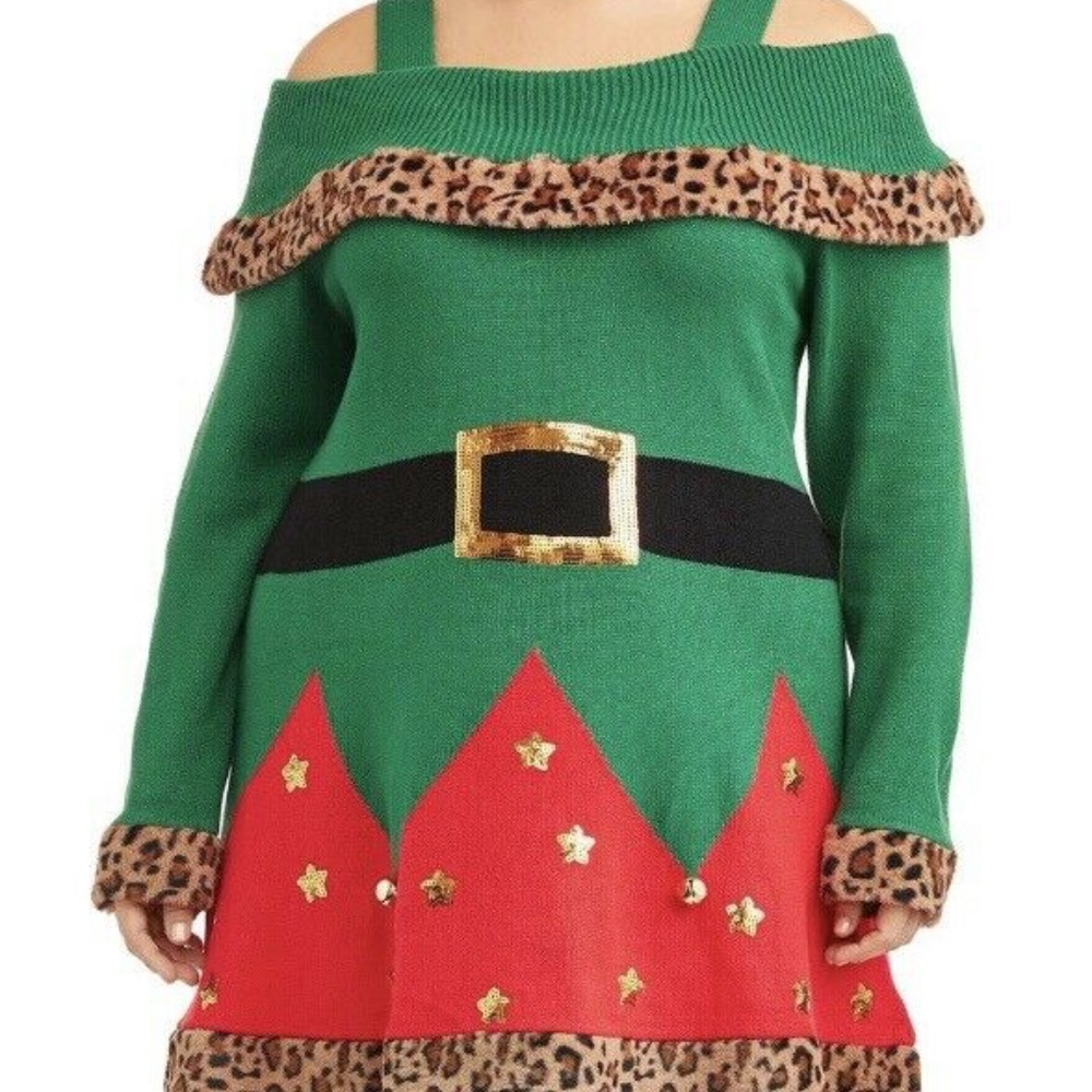 Holiday Time Ugly Christmas Sweater Dress